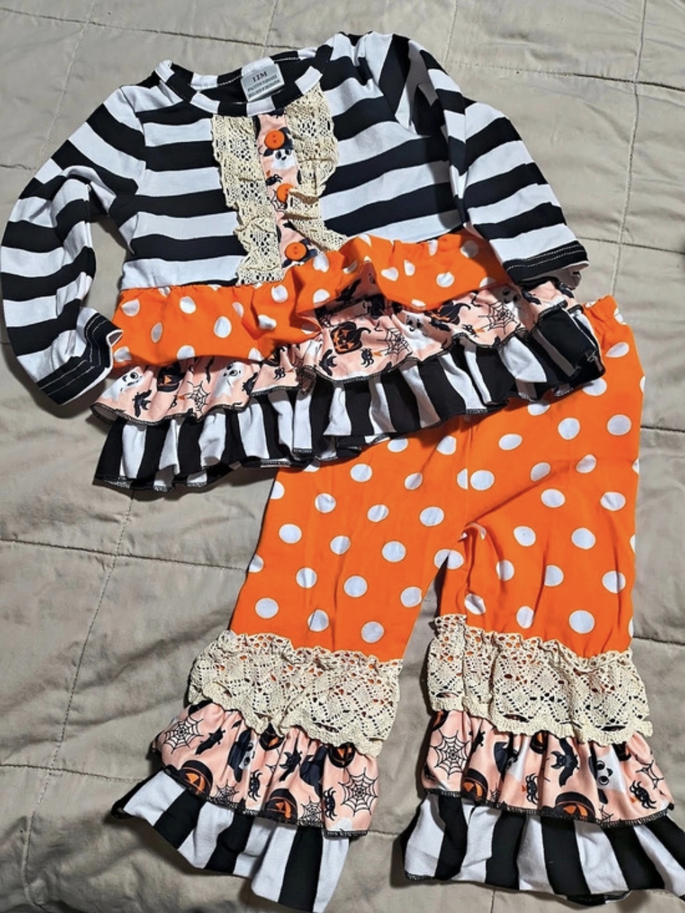 Hurry...Baby 12M Halloween Ruffled Outfit